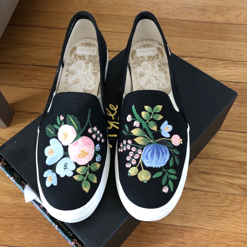 Floral Keds slip ons